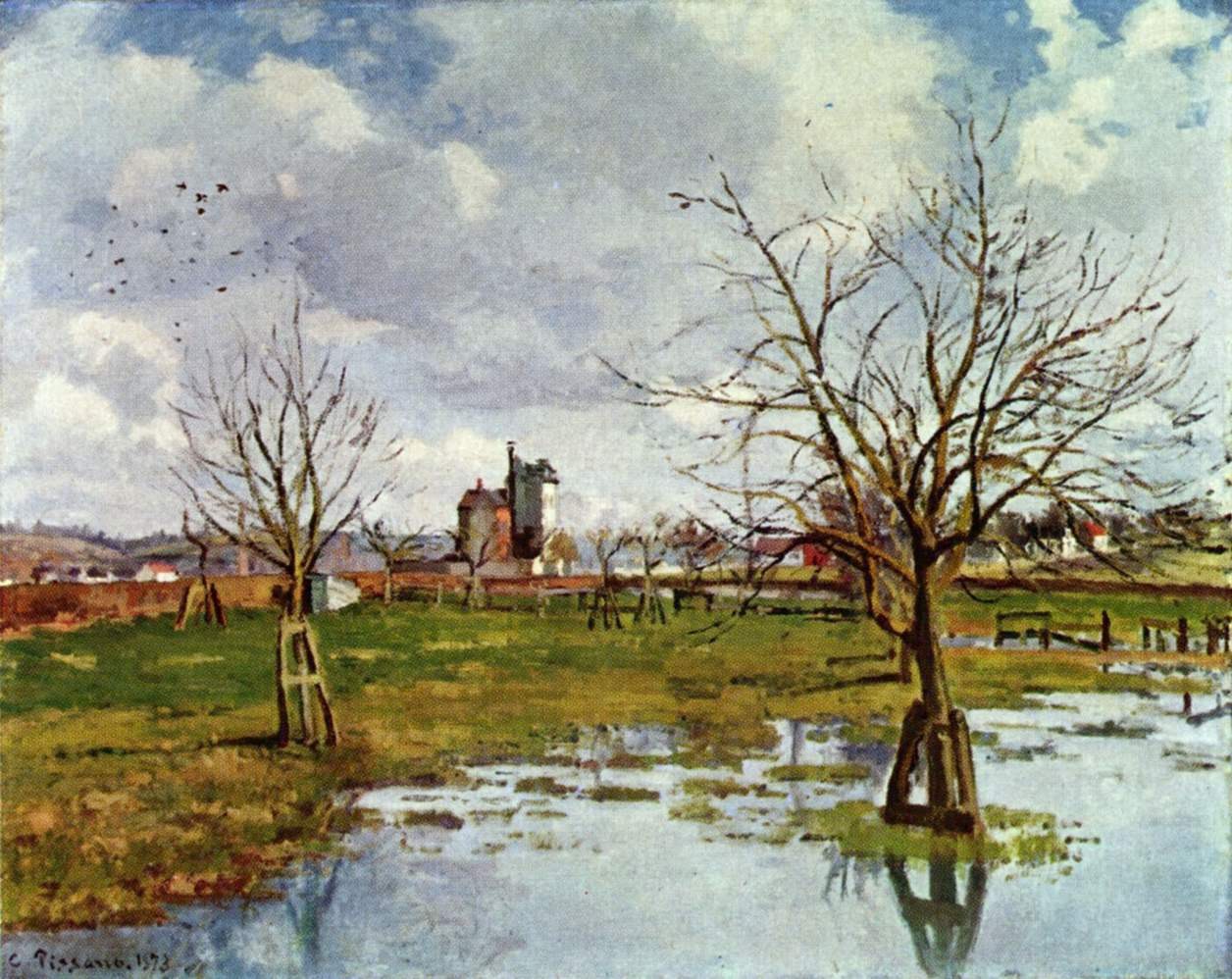 Camille Pissarro Paysage au champ inonde 1873